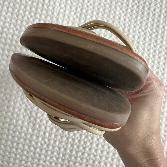 Matisse Tate Leather Strappy Sandal In Ivory Size 8 Casual Summer Beach Preppy - Picture 5 of 6